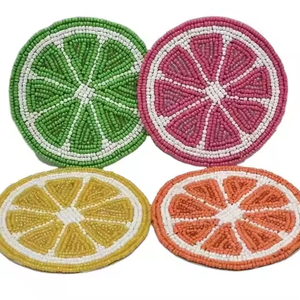 Custom Designed Crystal Beaded <b>Table</b> Coasters High Quality Waterproof Plastic Bar Accessories with Cartoon Style - Product Image 2