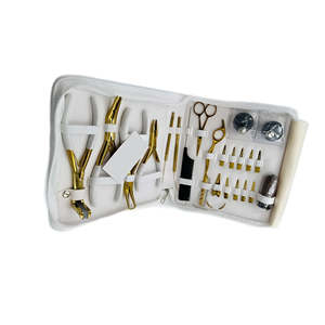 Kit de herramientas de acero inoxidable para extensiones de cabello, juego de 4 piezas: Cerrador de microanillas, Alicates removedores, Tijeras de corte, Microanilla - Product Image 2