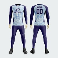 Tenue de Gardien de But de Football 2026 Rembourrée à Manches Longues et Pantalon, Personnalisable, Qualité Supérieure, Imprimée par Transfert Thermique, Respirante, Partie Avant