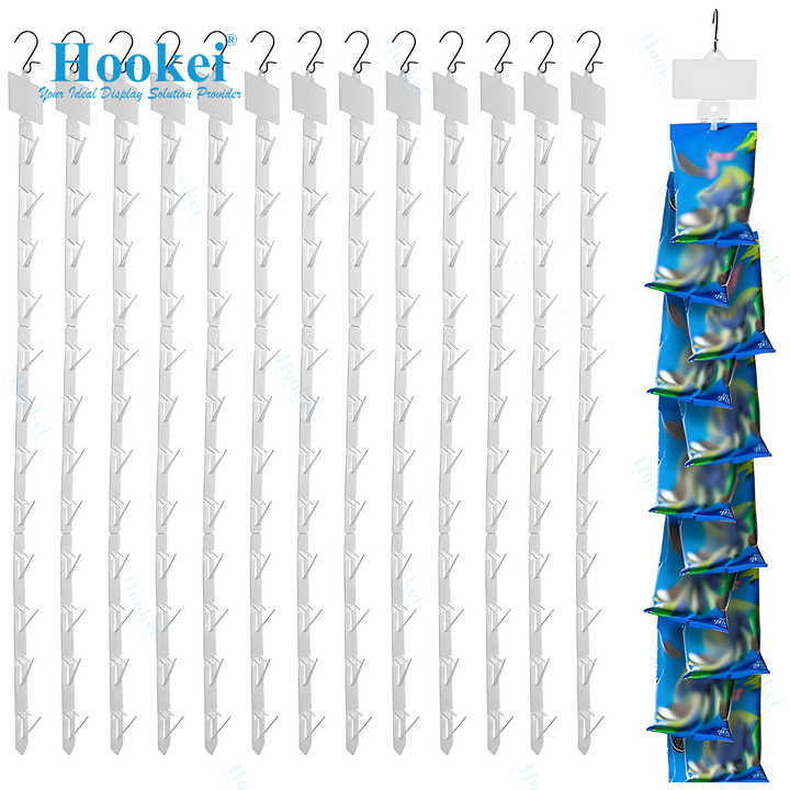 12 Hook Retail Hanging Display Plastic Pp Merchandising Clips Strips ...