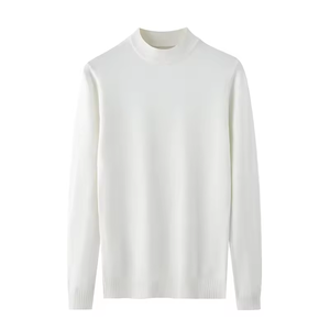 Pull en tricot pour homme, col montant à manches longues, pull décontracté avec logo personnalisé pour l'automne, l'hiver et le quotidien - Product Image 2