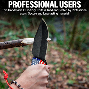 Couteau tactique à lame fixe de qualité industrielle en acier D2, fait main, avec manche à motif drapeau américain |   USA Chasse Camping OEM - Product Image 4