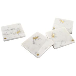 Contemporary Eco-Friendly <b>Marble</b> <b>Coasters</b> Durable Washable Natural Stone Table Decor Cozy Mats & Pads - Product Image 2