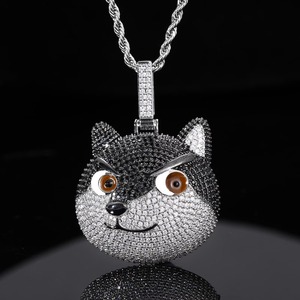 Colgante Cabeza de Zorro Iced Out de Plata 925 con Moissanita Micro Pavé, Joyería Hip Hop, Colgante para Amantes de los Animales, Colgante Bling para Raperos - Product Image 5