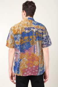 Chemise tendance pour homme, multicolores, en polyester, à motifs floraux, coupe classique, avec col chemise et manches courtes, pour un usage décontracté - Product Image 4