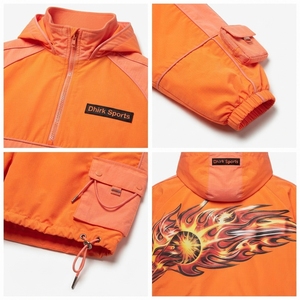 Custom Breathable Techwear <b>Men's</b> Anorak Tracksuit Set Nylon Windbreaker <b>Jacket</b> Front Logo Cargo Shorts Streetwear OEM ODM - Product Image 4