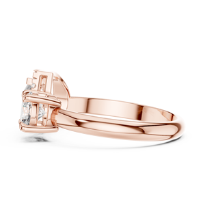 แหวนทอง 10K ประดับเพชรทรงลูกแพร์แบบวงแหวนเปิด ดีไซน์ทันสมัย เหมาะสำหรับเป็นแหวนหมั้นหรือแหวนแต่งงาน ของขวัญวันครบรอบ - Product Image 4