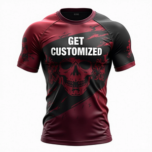 Haut de compression personnalisé de qualité supérieure à manches courtes pour MMA, BJJ, Jiu Jitsu, grappling, entraînement, gym, fitness, vêtements de performance - Product Image 2