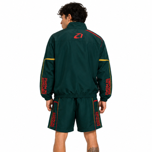 Ensemble de survêtement personnalisé avec logo brodé de haute qualité, short, coupe-vent, ensemble léger en nylon patchwork, sweats à capuche d'été - Product Image 2