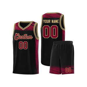 Wholesale Basketball Set Clothing Custom Printed Teamwear Lightweight Durable Match Day Uniform Breathable <b>Mesh</b> V-neck Elastic - Product Image 1