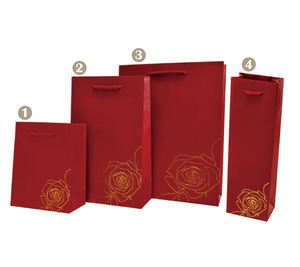 Bolsa de Regalo Rectangular Roja Pequeña con Estampado de Rosas en Dorado para Joyería y Empaque de Boutique, Día de San Valentín, 120x60x150mm - Product Image 3