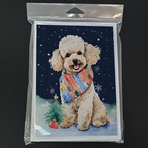 Lunatique A7 Taille 5x7 Cartes Vierge Paquet de 8 Cartes de Voeux de Noël avec Enveloppes avec Design Caniche - Product Image 3