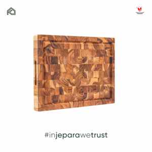 เขียงไม้สักทรงสี่เหลี่ยม Sri Luxury Eco Teak หนา 2.0 ซม. ลายไม้ปลายท่อน ทนทาน ป้องกันแบคทีเรีย ใช้กับเครื่องล้างจานได้ - Product Image 2