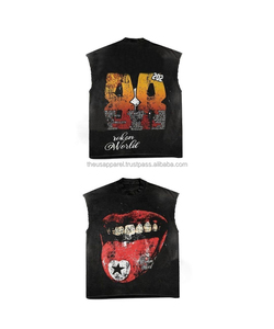 ชุดสตรีทแวร์สไตล์ใหม่ เสื้อกล้ามลายกราฟิกและกางเกงขาสั้นเข้าชุด ดีไซน์และโลโก้สั่งทำได้ แฟชั่นผู้ชาย ทันสมัย พิมพ์ลาย DTG สไตล์วินเทจ สีซีดจาง ทรงโอเวอร์ไซส์ ปี 2026 - Product Image 5