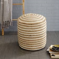 Pouf tressé en jute avec housse amovible, tabouret et ottoman, pouf moderne, mobilier de salon, marque 10F, multi-usages