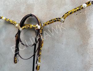 Sculpture d'outillage à la main en cuir DD de haute qualité pour les produits équestres Smart Western Head Stall avec décoration en métal argenté en laiton - Product Image 6