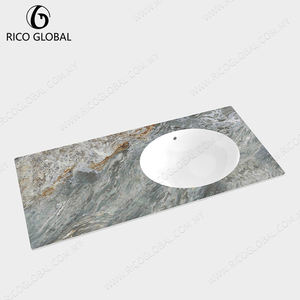 Lavabo Ovalado de Mármol para Baño, Montado en la Pared, con Acabado Pulido, Diseño Minimalista, Fácil de Limpiar, Gabinete Blanco - Product Image 3