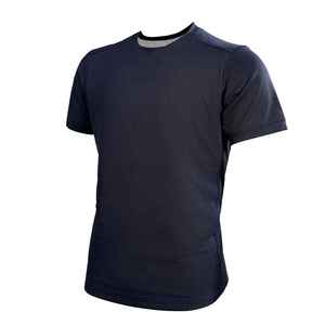 T-shirts noirs personnalisés pour hommes, manches courtes, col rond, 100 % coton peigné, logo imprimé en sérigraphie sur le devant, brodé, formel - Product Image 1