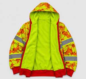 Men High Visibility Safety Hoodie Reflective <b>Fleece</b> Workwear Sweatshirt Custom Reflective Safety Hoodie - Product Image 5
