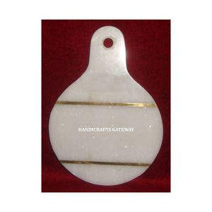 Planche à découper en marbre blanc avec finition fine et polissage lisse, design personnalisé, forme sur mesure, pour usage domestique et hôtelier - Product Image 3