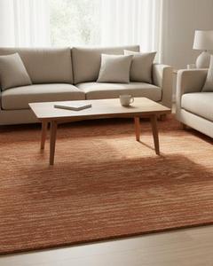 Alfombra de Lana Tejida a Mano Color Marrón Óxido, Alfombra Contemporánea para Decoración de Hogar, Hotel u Oficina, Superventas - Product Image 5