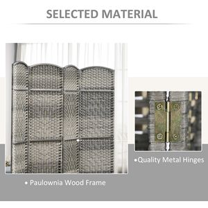 Divisorio in Legno a 3 Pannelli, Design Tradizionale, Alto 1,8 m, Grigio Misto, per Ufficio Domestico, Schermo per la Privacy Autoportante - Product Image 6