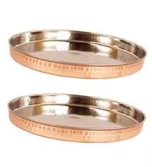 Copper Hammered Balti Pot <b>Kadhai</b> With Handle Antique Finish Durable Kitchenware Copper Ice Bucket With Stainless Steel Interior - Product Image 4