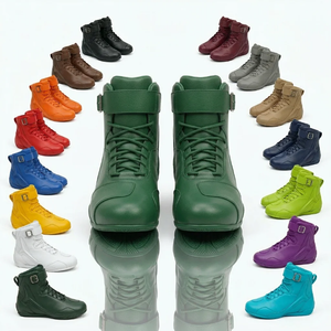 Bottes de moto unisexes professionnelles respirantes en cuir à lacets, style sport, imperméables, pour la conduite estivale - Product Image 1