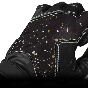 Guantes de béisbol más vendidos, de cuero negro, con diseño de ajuste personalizado para todos los dedos y correas ajustables. - Product Image 2
