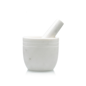 Pure Stone White Marble Mortar and Pestle Manual Herb and Spice <b>Grinding</b> Tool Premium Kitchenware Factory Wholesale Supply Price - Product Image 2