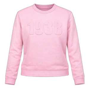 Sudadera con cuello redondo en relieve de 1938 para mujer, de algodón y forro polar, manga larga, estilo casual urbano, venta al por mayor OEM - Product Image 1