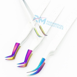 Pince à cils RMI en acier inoxydable multi-plasma, courbée à 90 degrés, pour volume et précision, outils d'extension - Product Image 2