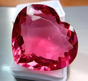 Turmalina Rubelita Rosa, Corte Corazón, Piedra Preciosa Suelta Certificada, Piedra Natural para Joyería - Product Image 5