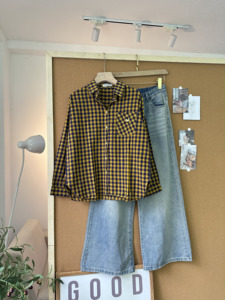 Camisa a cuadros oversize para mujer SUBICI L9104, manga larga, con botones, estilo casual, venta al por mayor, OEM, ODM - Product Image 4