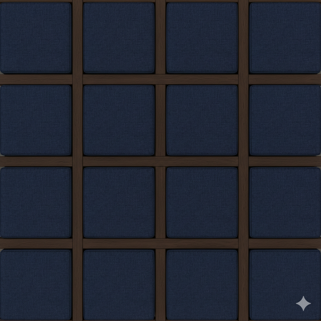 Dark Brown Wood with Navy Blue