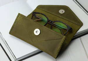 Soft Genuine Leather Glasses Cover Luxury Cowhide <b>Spectacles</b> Pouch Slim Handmade Travel Sunglasses <b>Case</b> Bag LGC-0098 - Product Image 6