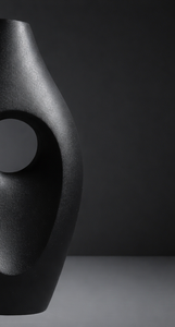 Jarrón de Flores de Aluminio Fundido con Textura Negra Minimalista Nórdica, Diseño Geométrico Hueco Abstracto, Jarrón para Capullos, Decoración de Mesa para el Hogar - Product Image 2