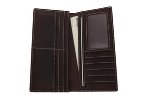 Stylish Vintage Men's Short <b>Wallet</b> Premium Quality Genuine Leather with Polyester Lining Open Closure <b>RFID</b> Customizable Logo - Product Image 3