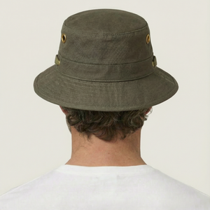 Chapeau Bob Unisexe en Toile Personnalisable avec Logo, Vert Olive, pour Pêche, Randonnée, Voyage, Protection Solaire Printemps-Été avec Ventilation à Œillets - Product Image 2