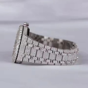 Reloj de Pulsera de Lujo para Hombre, con Diamantes de Corte Moissanite, Correa de Acero Inoxidable, Estilo Hip Hop, Directo de India - Product Image 3