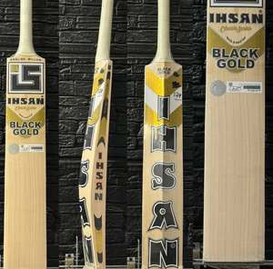 Bate de Críquet Ihsan Black Gold English Willow, Serie Clásica, Ligero, 40 mm de Grosor, Hecho en Pakistán, Duradero, para Uso en Partidos - Product Image 1