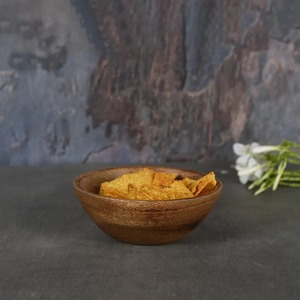 Tazón de Madera de Acacia Hecho a Mano, Acabado Natural, Diseño Wabi Sabi, Resistente al Calor, para Aperitivos, Frutas, Ensaladas, Fiestas, Sin Recubrimiento, Ecológico - Product Image 5