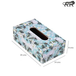 Boîte à mouchoirs et porte-serviettes en bois rectangulaire, moderne, luxueuse, florale, faite à la main, écologique, pour la cuisine, le salon, la décoration de la maison - Product Image 2