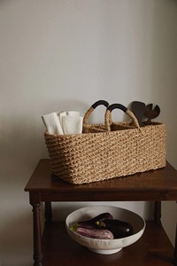 Three-compartment seagrass <b>basket</b> with handle Handmade <b>Storage</b> <b>Basket</b> Wholesale eco-friendly Made in Vietnam - Product Image 6