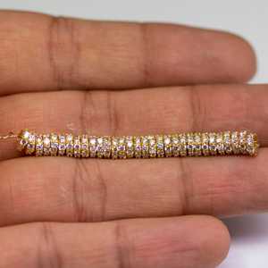 Accesorio de Diamantes Sueltos de Oro Amarillo Sólido de 18K de 5mm con Forma de Rueda Rondelle Eternity para Abalorios y Separadores - Product Image 2