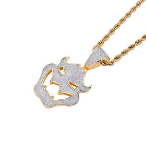 Nouveauté : Collier Hip-Hop avec Masque de Vampire, Pendentif Diamanté Bling Bling Monstre Rappeur pour Femme et Homme, Cadeau d'Halloween - Product Image 4