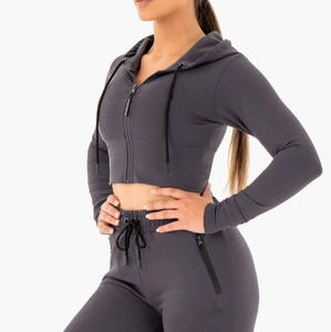 Sudaderas Cortas Personalizadas con Logotipo para Mujer, Sudadera Corta de Algodón para Mujer, Top de Gran Venta, Talla Grande, Diseño OEM - Product Image 1