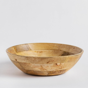 Bol de service en bois de manguier fait main, finition naturelle, rond, massif, pour salade, fruits, usage domestique, vente en gros - Product Image 1