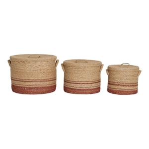 Handwoven cylindrical <b>storage</b> basket With Handle & Lid High Quality Natural Seagrass Eco-friendly <b>Storage</b> Basket - Product Image 6