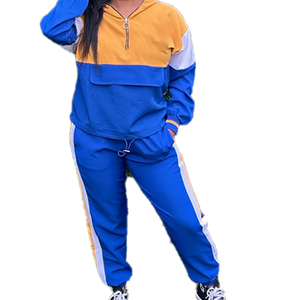 ชุดวอร์มลำลองแบบยูนิเซ็กซ์ ทรงปกติ สีสันตัดกัน ผ้าฝ้าย 100% ระบายอากาศได้ดี ซิปแขนยาว ชุดสองชิ้น สำหรับฤดูหนาว ชุดออกกำลังกาย รับสกรีนโลโก้ - Product Image 6